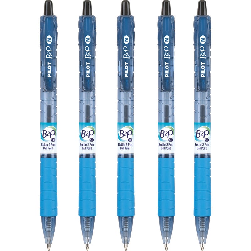 PILOT B2P - Bottle to Pen Refillable & Retractable Ball Point Pen Made From Recycled Bottles, Medium Point, Black Ink, 5-Pack (32812) - Image 3